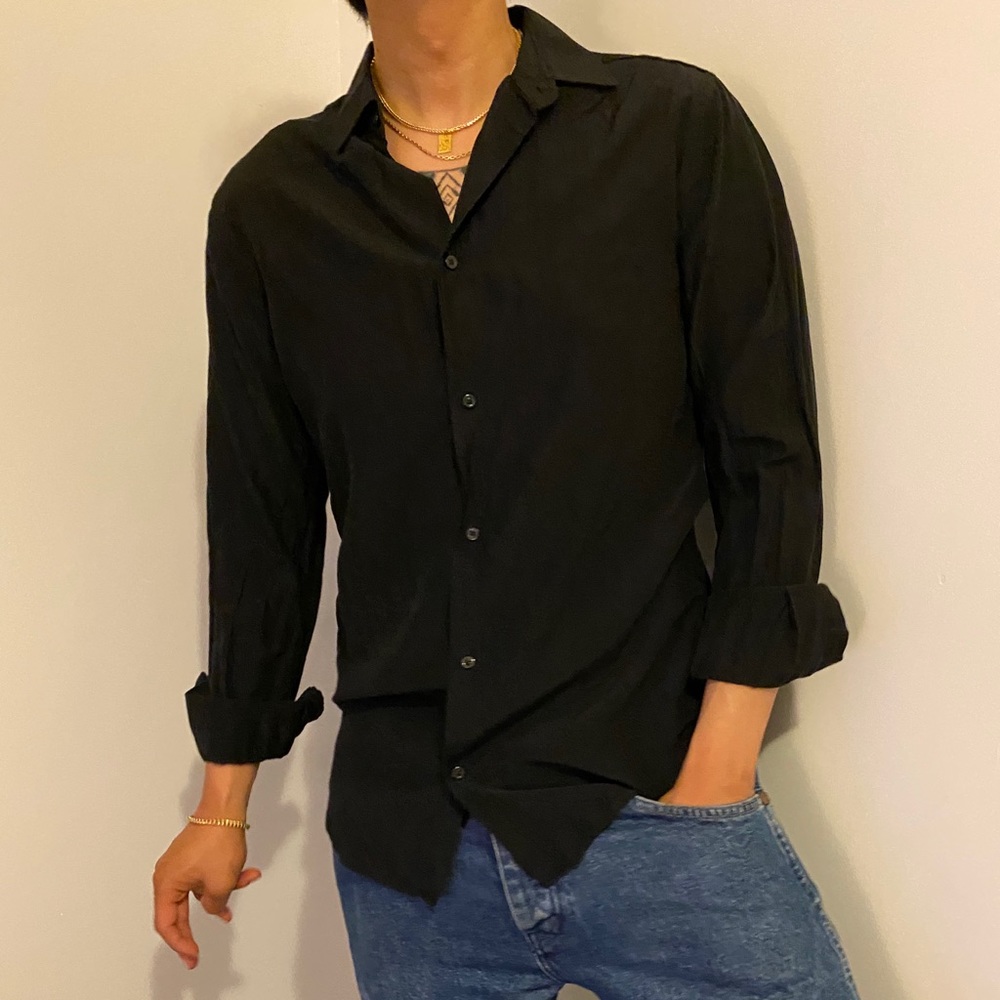 Black button down dress shirt